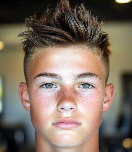 A faux hawk taper is a gravity-defying cut with thick spikes that stand straight up