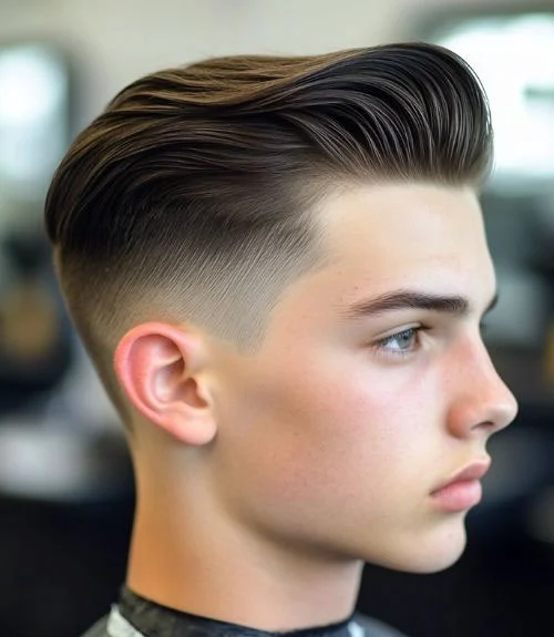 A flowing, slick back is a contemporary take on a vintage classic with its wave