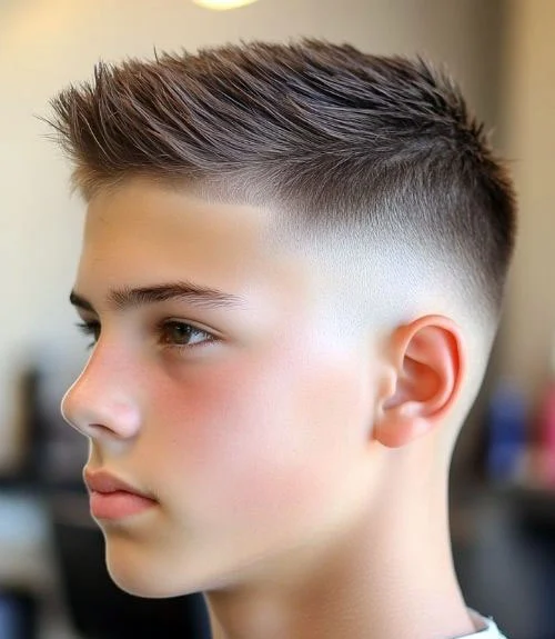 Short spikes with a mid fade are stylish and combine audacious rebellion