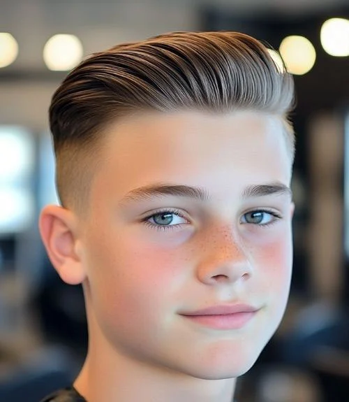 This slicked-back undercut is a stylish, classic men’s hairstyle boasting vintage appeal
