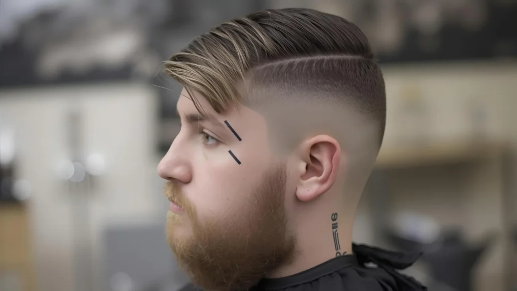 A low taper fade with design is a haircut that combines the smooth gradient