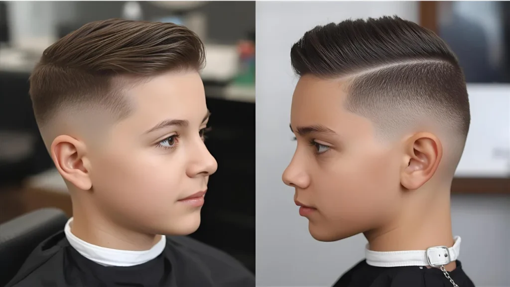 A low taper fade gradually shortens the hair near the neckline and ears