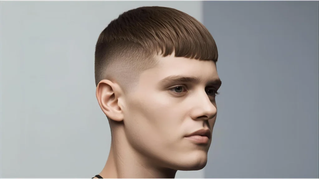 low taper fade with striaght hair